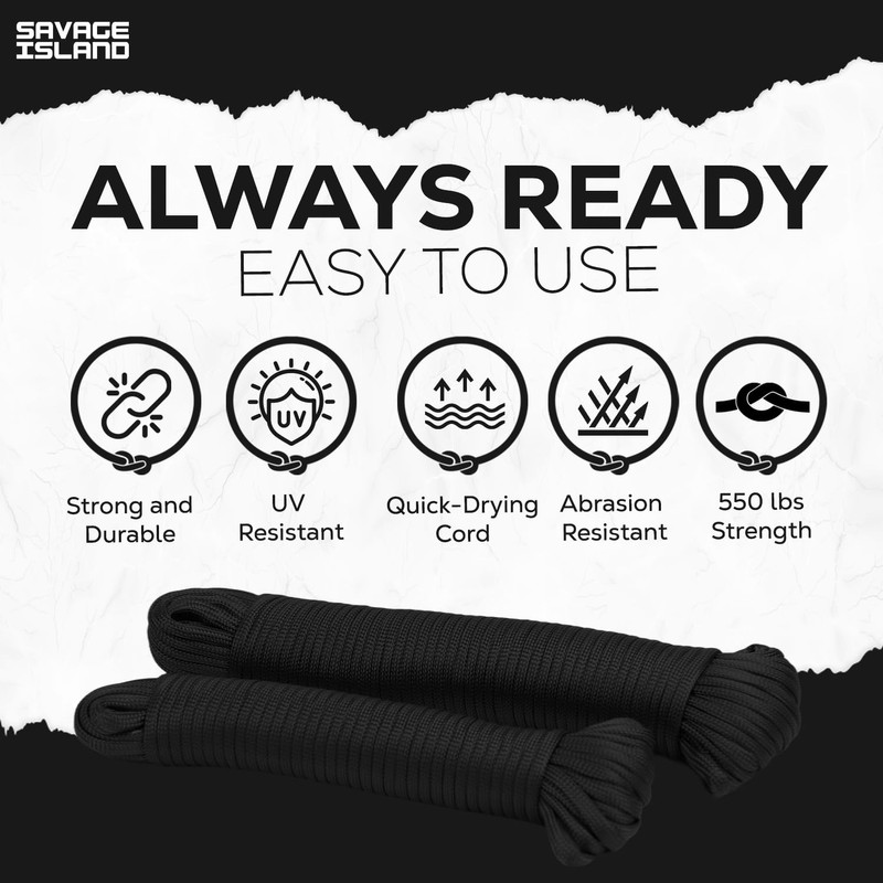 Savage Island 4mm 550 7-Strand Core Paracord Rope