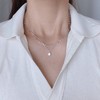 18k rose gold two-line necklace shining cutting chain silver necklace