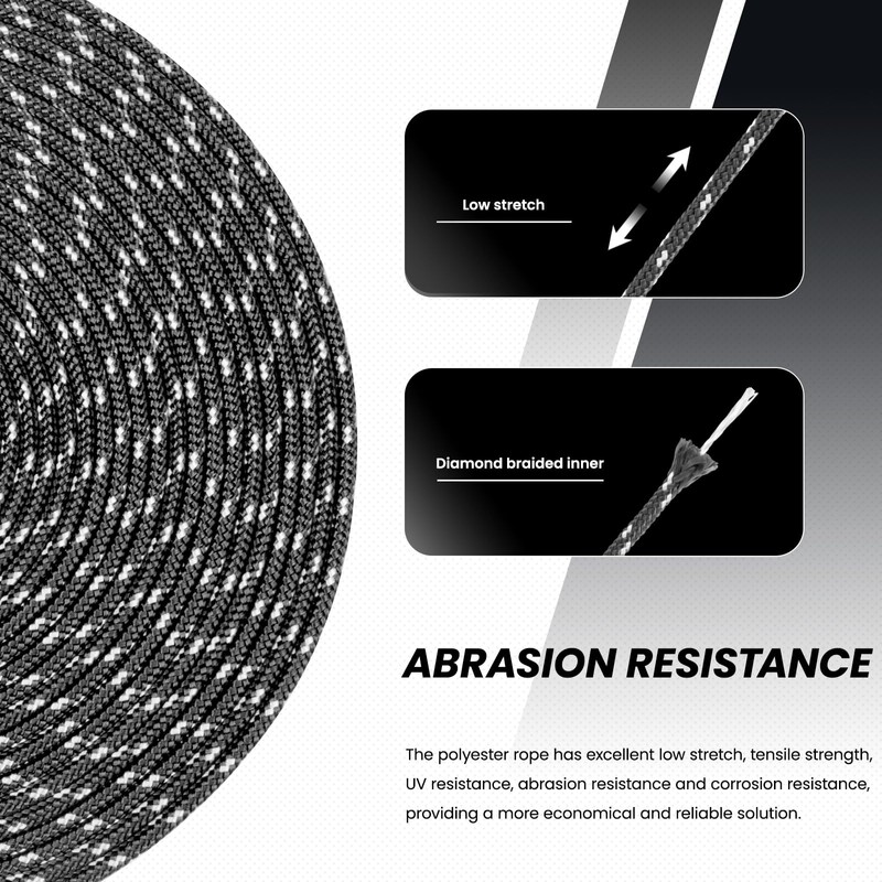 Abma Cord Braid Polyester Rope 3mm x 20m Dacron Polyester