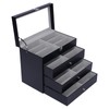 YIYIBYUS Glasses Box,4 Layers 24 Slots Glasses Display Case Storage