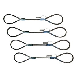 Eye and Eye Wire Rope Choker Sling, 1/4" x 8' Rigging Lifting Industrial 1,300 lbs (4 Pack)