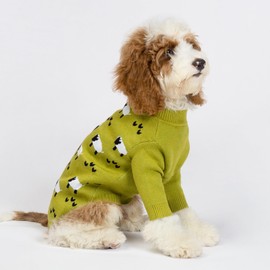 Fitwarm Funny Sheep Dog Sweater, Thermal Dog Winter Clothes for Small Dogs Boy Girl, Dog Holiday Clothes, Doggy Pullover Jumper, Pet Outfit, Black, Green, White, Medium