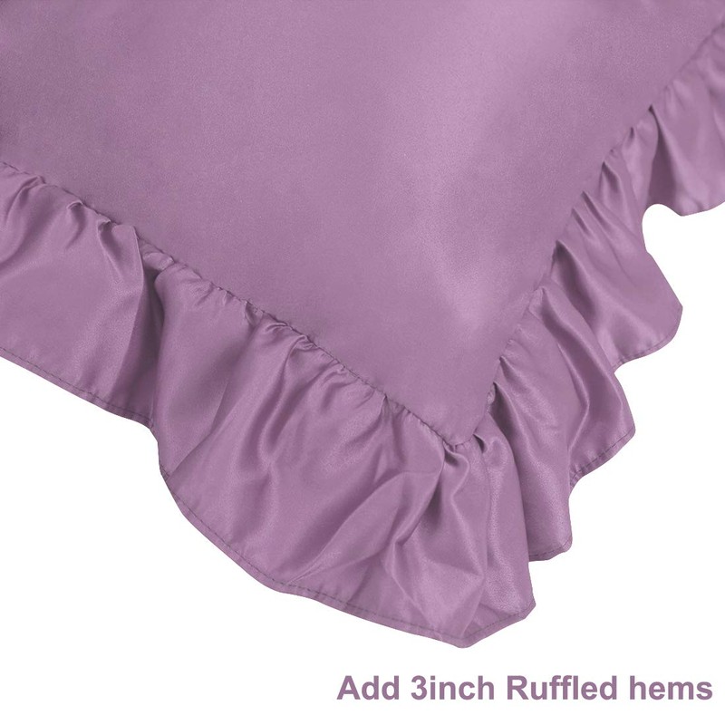 sourcing map Luxury Satin Oxford Pillowcases, Pair of 2 Mauve