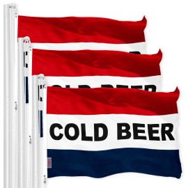 UD_Cold Beer Sign Flag 3x5 Ft 3-Pack Printed 150D Polyester By G128