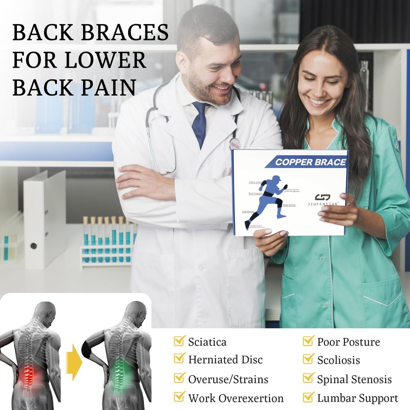 JIUFENTIAN Back Brace for Lower Back with Support System for