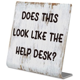 Funny Coworker Desk Sign, Does This Look Like The Help Desk Office Decor, Sarcastic Office Desk Plaque for Coworker Boss Employee, Workplace Humor Gift for Women Men Teacher Nurse Friend XFC21