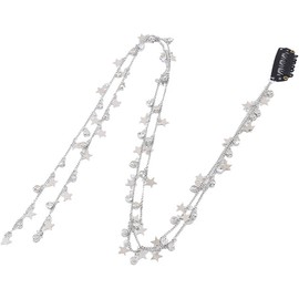 Cadena de trenzada con borla de estrella de diamantes de imitación, joyería para mujer, accesorios de clip de cadena de extensión de cabello con diamantes de imitación Hiphop, pasadores Goody