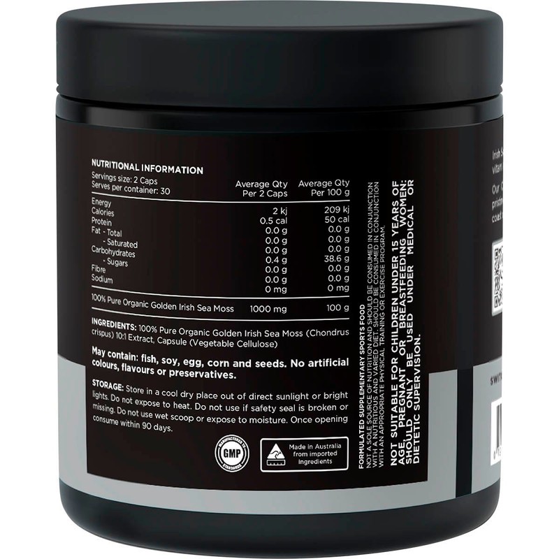 SWITCH NUTRITION Sea Moss 10:1 Organic Irish Sea Moss Capsules
