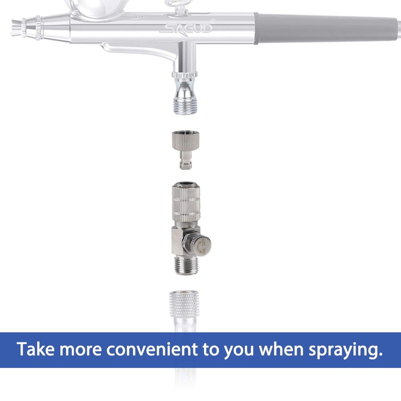 SAGUD Airbrush Quick Release Disconnect Coupler Adapter Kit with Adjustment