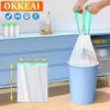 OKKEAI Bin Liners 15L White with Handle Small Bin Bags