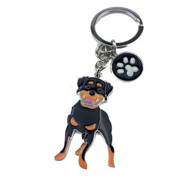 BbearT® Dog Tag Dog Key-ring Keychain,Cute Small Dog Puppy ID Tags Metal Dog Keychain Keyring Keyfob Key Tags Car Keyring Bag Charm Birthday (Rottweiler)