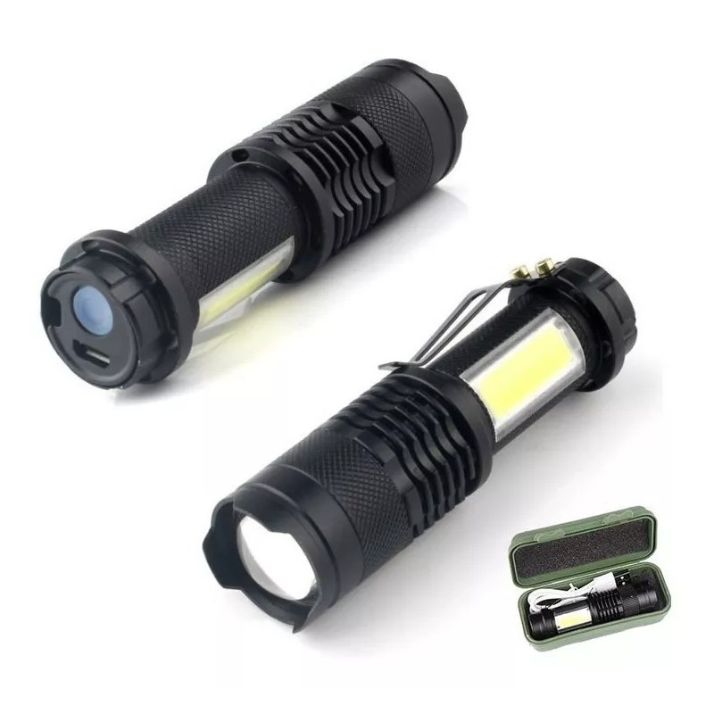 LJK Lampara Táctica Mini Con Cob 3000 Lumens Recargable Con