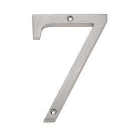 Large 5" Satin Nickel Metal Flush House Address Numbers, Bold Easy-to-read Font (7)