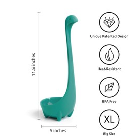 The Original Nessie Ladle - Soup Ladle, Cute Gifts, Funny Kitchen Gadgets, Loch Ness Design, Cooking Gifts for Mom - Cute and Practical Kitchen Utensils - Unique Gifts for Women（Blue）