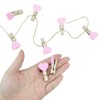 FAZHBARY Pink Heart Clothespins Mini Wooden Clothespins with Jute Twine