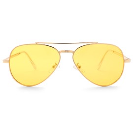 Pro Acme Classic Polarized Aviator Sunglasses for Women Men - UV 400 Protection 57MM(Gold/Yellow Night-vision)