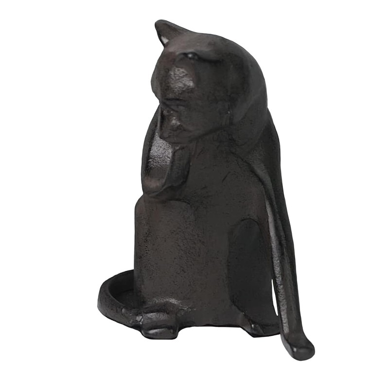 DreamsEden Cast Iron Coy Cat Statue Metal Cat Sculpture Indoor