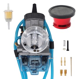 YJGZSVK PWK40 Carburetor For Honda CR500R TRX250R CR250 ATC250R Yamaha YFZ350 YZ250 Suzuki Quadzilla Quadracer 500 LT500R 1987-1990 Air Filter（Red）