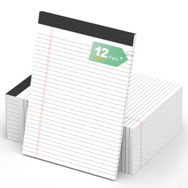 Legal Pads 8.5 x 11 Note Pads 8.5 x 11.75 Inch Notepad 12 Pack of Writing Pads Wide Ruled Lined Paper Pads 21Ib White Paper Note Pads 8.5 x 11 with 30 Sheets Per Legal Pad for School, Office, Home