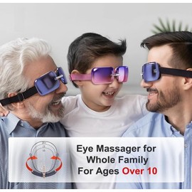 Master Massage Equipment E10 Electric Smart Fashion Mini Eye Massager with Heat Lightweight Reduce Eye Strain Dark Circles Dry Eye Care, Improve Sleep Massage Mask, Gradient Purple+Aurora Blue