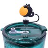 8 Pack Black Cat Straw Cover Toppers, Silicone Reusable Straw