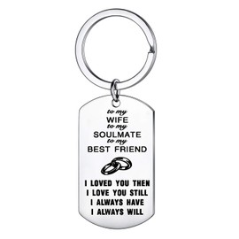 YEEQIN Wife Husband Best Friend Keychain To My Soulmate Love Valentines Day Anniversary Day Gifts Christmas Gift For Lover (To My Wife)
