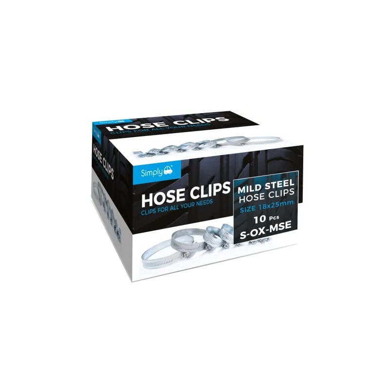 Simply S-OX-MSE 10 Pack 18-25mm Mild Steel Hose Clip Jubilee