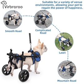 Dog Wheelchair for Back Legs, Upgraded All-Terrain Tires for Small Dog Wheelchair, Adjustable Dog Wheelchair, Reflective Safety Design for Back Leg Disabled or Injured Small Dogs (Small)