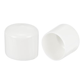 sourcing map 5pcs 37mm(1.5") Rubber End Caps, Round Vinyl Plug Insert Plastic End Caps for Tubing, Fence, Pipe Post, Furniture, Railing, White
