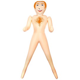 HENBRANDT Inflatable Ginger Man 150cm Blow Up Male Doll Adults Hen Do Bachelorette Party Decorations Photo Booth Props Fake Boyfriend Novelty Bridal Party Joke Gift for Women, pink, orange