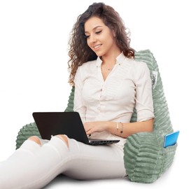 Nestl Reading Pillow for Bed Adult – Back Pillow for Sitting in Bed, Standard Bed Pillows for Sitting Up in Bed, Foam Bed Chair Pillow, Sage Green Bed Rest Pillow