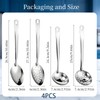 Ruwnii 4Pcs Stainless Steel Slotted Spoon Set, Strainer Spoons for