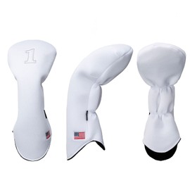YuEagleSky Golf Head Covers Driver Fairway #3#5 Hybrid USA Flag Memory Foam, for Men Women (Grey or White)