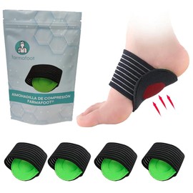 Two pairs of Farmafoot green foot compression pads relieve waist down body pain and promote body balance.
