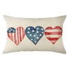 Ogiselestyle 4th of July Love Hearts Throw Pillow Cover, 12