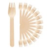 Pound Veg 100 X Wooden Forks - Biodegradable Compostable Disposable