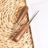 ZLKSKER Walnut Wooden Handle Awl for Leather Art Drilling Positioning