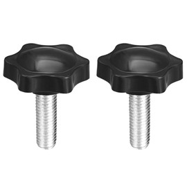 TOP-VIGOR 2Pcs M8 x 20mm Plum Hex Shaped Clamping Screw Knob, 38mm Dia Plastic Head Clamping Knob Handle Male Thread Thumb Screw
