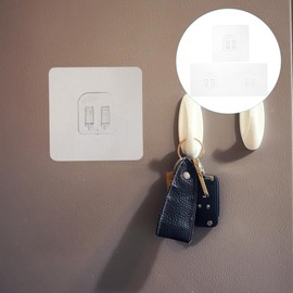 VILLFUL 20 Piezas Ganchos Adhesivos Transparentes Para Estantes De Baño Sin Perforación 5.51X2.36X0.03In Ganchos De Succión Para Ducha Organizador De Espacio Hogar