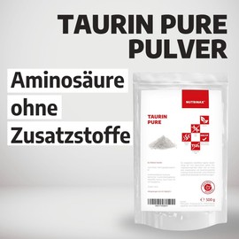 NUTRINAX Taurin Pulver | Aminosäure | hochdosiert | 1000g reines L-Taurin | vegan | ohne Zusatzstoffe | im praktischen Zip-Beutel