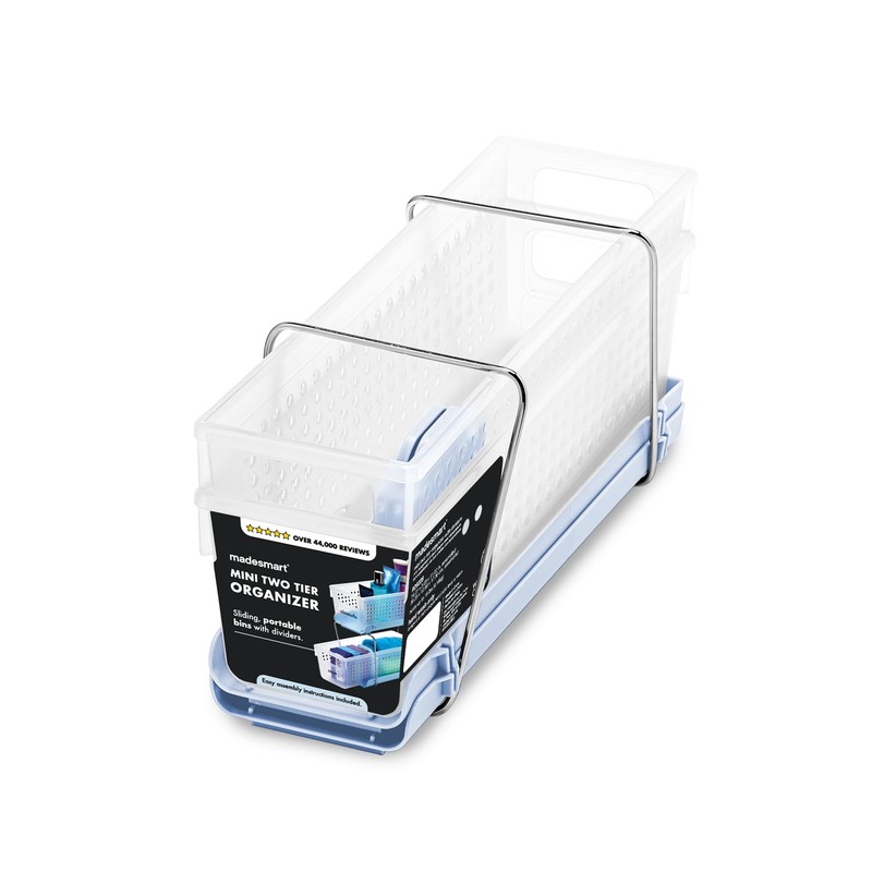 madesmart Mini 2-Tier Organizer w/Div-PP, Blue