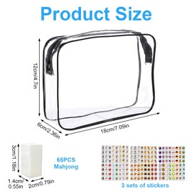 JOAASU Seaside Escape Game Blocks Mahjong Set, 65 Blocks 30mm Mahjong Tile Game, Mini Flag and Balls Pattern Mahjong Game, Beachside Board Games, Family Celebrations Party Gift for Kids and Adults