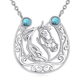 TIGER RIDER Horseshoe Horse Necklace for Women Sterling Silver Celtic Knot Necklace Horseshoe Pendant Horse Jewelry Birthday Gifts for Women Horse Lovers