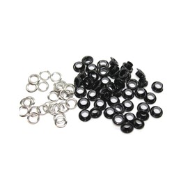 WedDecor 6mm Shiny Black Brass Eyelets Grommets with Washers for Clothing, Leathercraft, Sewing Projects, Bags, DIY Projects, Fabric Textiles, Fashion Accessories,100pcs