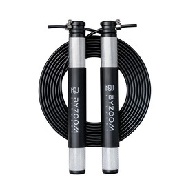 BYZOOM FITNESS Speed Jump Rope, Adjustable Tangle Free Jump Rope with Anti Slip Handles, Fast Bearing Rotation for Cardio and Strength, Home Gym Workout for Men and Women, Black