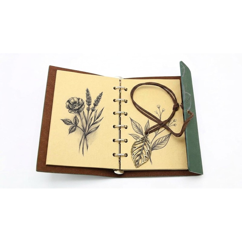 EvZ 5 Inch Mini Vintage Leather Journal, Pocket Size Refillable