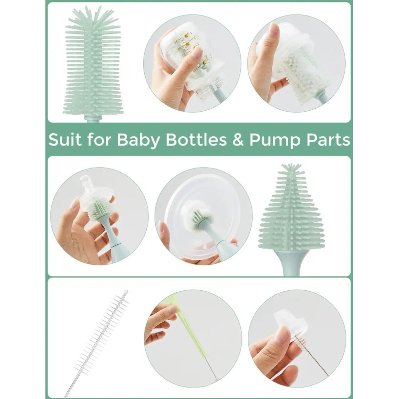 Kit De Cepillos Para Botellas Momcozy Con Diseño De Espuma,
