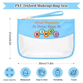Sazuwu Bingo Player Blue Makeup Bags with Zipper Bingo Themed Birthday Gifts for Bingo Lovers Casino Gambling Gifts Cosmetic Travel Bag Organizer Christmas Birthday Presents