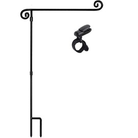 Garden Flag Stand, Yard Flag Holder,Garden Flag Hanger,Banner Pole with one Tiger Clip,Fall Decor for Outdoor Garden Lawn