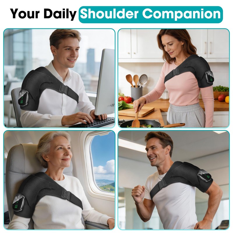 FiteEase Shoulder Massager with Heat, Heated Shoulder Brace with Red